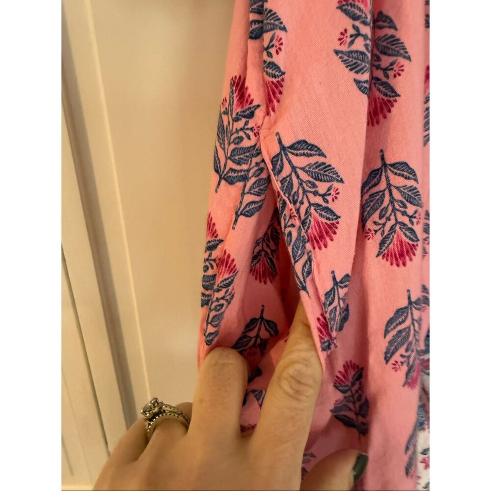 Old Navy pink block printed puff sleeve dress small - Picture 4 of 8